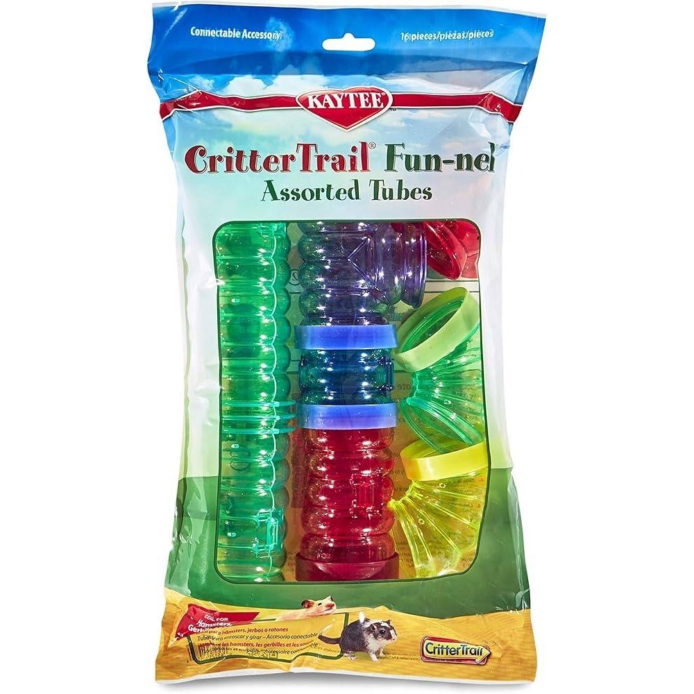 Kaytee CritterTrail Fun-nel Assorted Tubes 16 Piece Set Hamster Gerbil Mouse